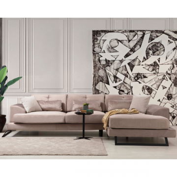 Comfortabele en stijlvolle hoekbank | Beukenhouten frame | 308 x 190 cm | Verstelbare rugleuning