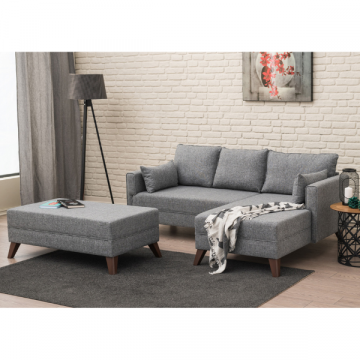 Comfortabel en stijlvol hoekbankbed | 205cm breedte | Hout/MDF frame | 100% polyester stof