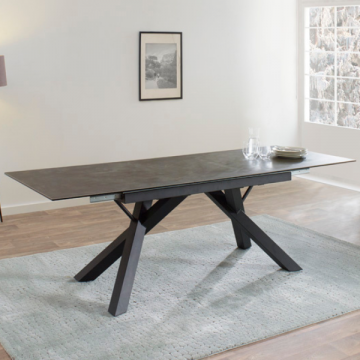Table à manger extensible Kerry 180<230cm céramique - noir