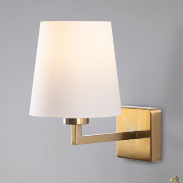 Wandlamp Sharifa | Metalen frame, stoffen kap | 18x24cm | IP20 | Witgoud