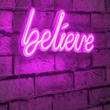 Neonverlichting Believe - Wallity reeks - Roze
