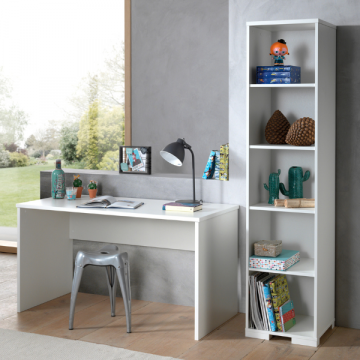Combinatie London met bureau en boekenkast-wit
