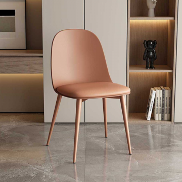 Chaise terre cuite 'Jasmin' en polypropylène avec assise en PU | Pieds en métal | H81 x L51 x P44 cm