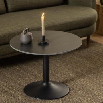 Table basse en céramique noire Malta, 60x45cm