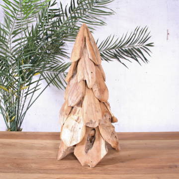 Tuindecoratie kerstboom 66cm - teakhout