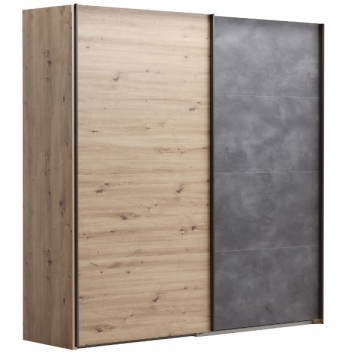 Kledingkast Systema | 251 x 59,6 x 222,6 cm | Artisan Oak- / Tadao Stone-ontwerp