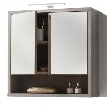 Armoire de toilette LaFabrica BS | 69,9 x 22 x 68,8 cm | Avec éclairage | Design Aged Oak