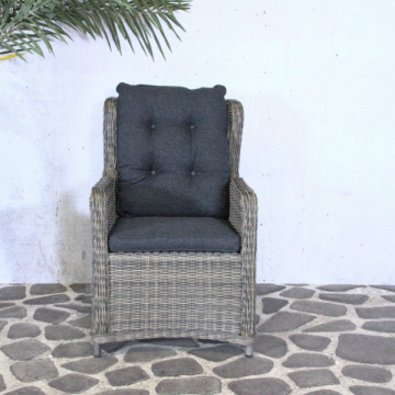 Chaise de jardin réglable Jason - 81x65x96 cm - Osier/gris