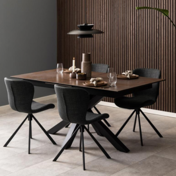 Table de salle à manger rectangulaire Heaven - 210x90x76 cm - Céramique/brun