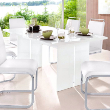 Table de salle à manger Bologna | 160 x 90 x 75 cm | High Gloss White