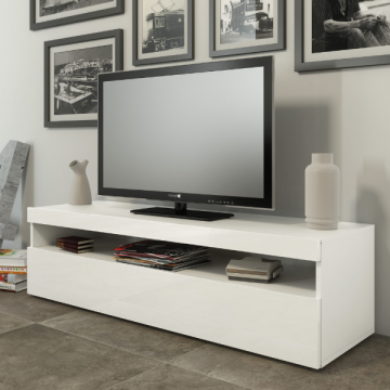 Meuble TV Burrata | 130 x 45 x 36,2 cm | High Gloss White