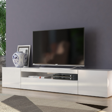Meuble TV Cosmopolitan | 200 x 40 x 36,5 cm | High Gloss White