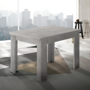 Table de salle à manger à rallonge Jesi | 90 x 90 x 75 cm | Cement Bronx design