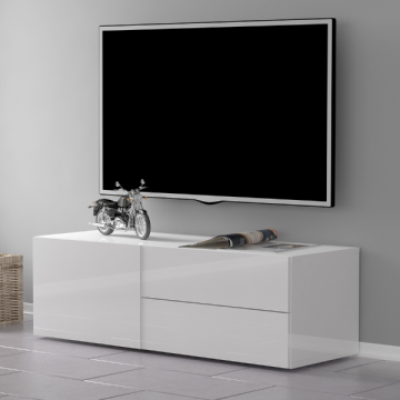 Tv-meubel Matis 110 cm-hoogglans wit 