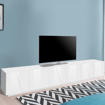 Tv-meubel Gin 243 cm-hoogglans wit