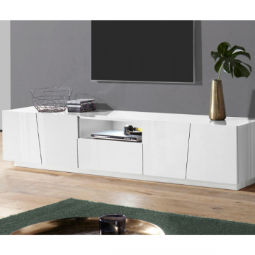 Tv-meubel Gavin 220 cm-hoogglans wit