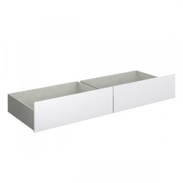 Ensemble de 2 tiroirs de lit Tempo Junior - 100x70x30 cm - Blanc/MDF