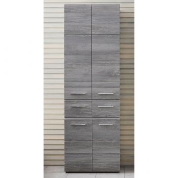 Hoge kast Line | 60 x 31 x 182 cm | Smoky Silver-design
