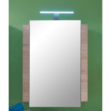 Armoire de toilette Campus avec éclairage LED | 60 x 15 x 80 cm | San Remo Light Oak