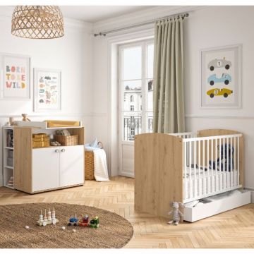 Ensemble de chambre pour bébé et enfant Arthur | Lit et commode Growler | Artisan Oak design