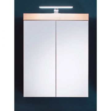 Armoire de toilette Amanda/Mando | 60 x 17 x 77 cm | Intérieur en chêne tremble