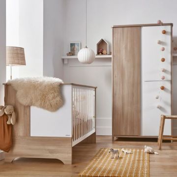 Ensemble de chambre d'enfant Binno | Lit bébé et enfant, armoire enfant | Oak White