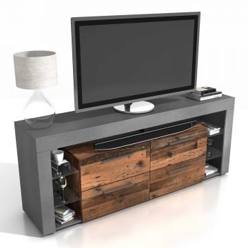Tv-meubel Vidi 180 cm - donker/verweerd hout