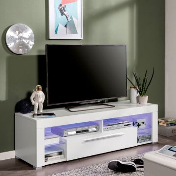 Tv-meubel Gazza 153cm met 1 deur - wit 