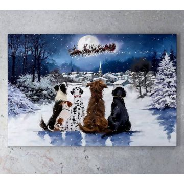 Canvasschilderij Kerst | 3 x 100 x 70 cm | 100% Canvas | Inclusief houten kader