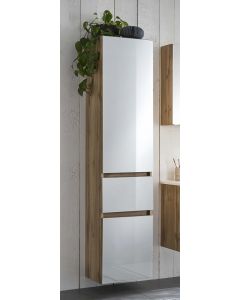 Kolomkast Helina 40cm 2 deuren & 1 lade - eik/wit