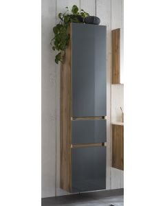 Kolomkast Helina 40cm 2 deuren & 1 lade - eik/grijs