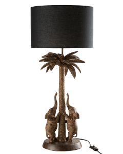 Lampe palmier elephant resine marron