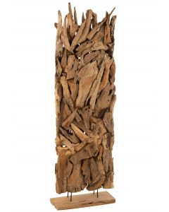 Kamerscherm abstract teak hout naturel