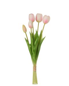 Boeket tulpen 5stuks pu licht roze medium