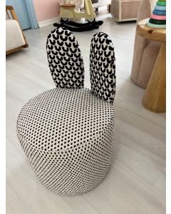 Atelier Del Sofa Wing Chair - 100% Polyester - Zwart en Wit