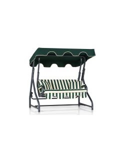 Chaise balançoire double Woody Fashion Garden en vert/blanc/noir