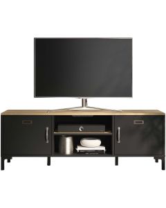 Tv-meubel Manno 136cm industrieel - zwart