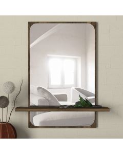Tera Home Decoratieve Houten Spiegel - 100% Gemelamineerd Board - Walnoot