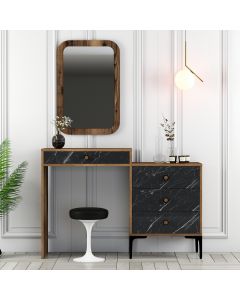 Woody Fashion Dresser | 100% Melaminegecoat | Metalen Poten | 40 x 124 x 84 cm | Kleur: Walnootzwart