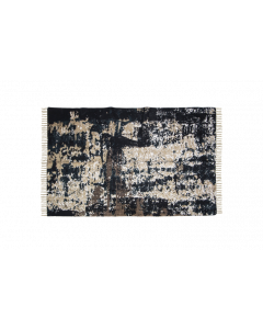 Tapis - coton - 180x120 cm - gris / beige / bleu / or