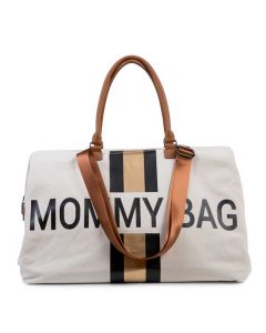 Luiertas Mommy Bag met strepen - ecru/zwart