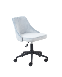 Chaise de bureau Homy velours - bleu/gris