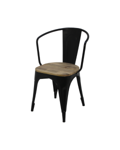 Chaise café industrielle Tap - bois de manguier/fer