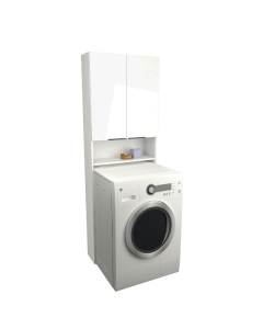 Meuble pour machine à laver Kuba 4 étagères, 1 porte tournante-chêne  clair/gris céladon Scandinave, Moderne - Symbiosis