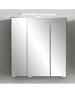 Armoire de toilette Vikas 60cm 3 portes avec éclairage - anthracite
