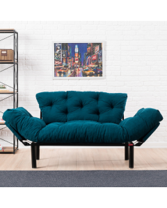 Comfort Design 2-zitsbank | Metalen frame | Petrol Blauw