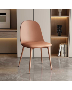 Chaise terre cuite 'Jasmin' en polypropylène avec assise en PU | Pieds en métal | H81 x L51 x P44 cm
