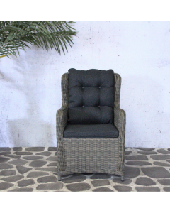 Chaise de jardin Denver - 81x65x96 cm - Osier/gris 