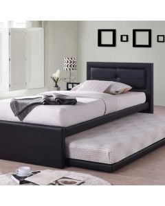 Lit Rodan avec tiroir de lit similicuir - noir