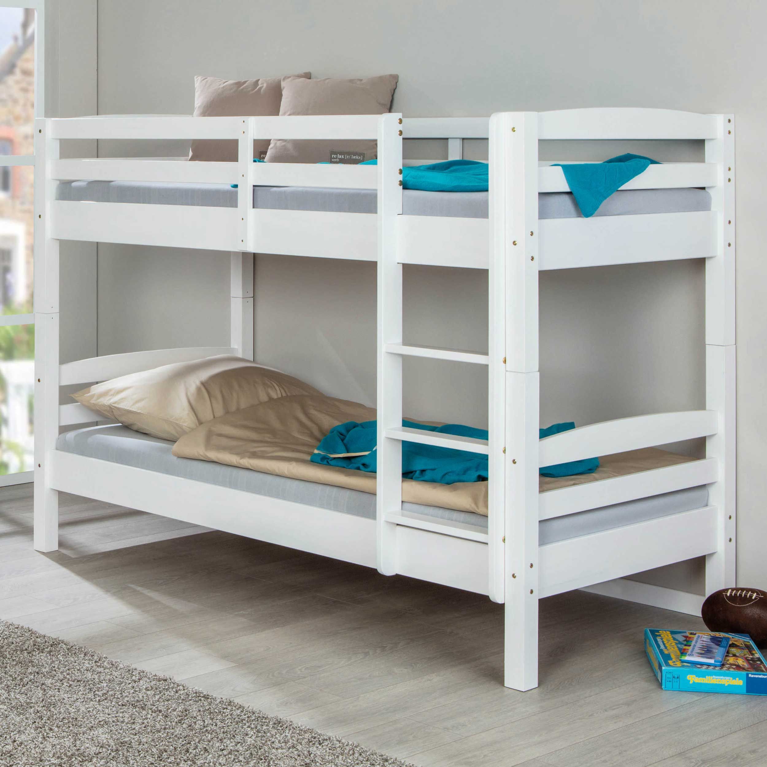 Lit superposé David 90x190 - white wash Lit superposé David 90x190 - white wash